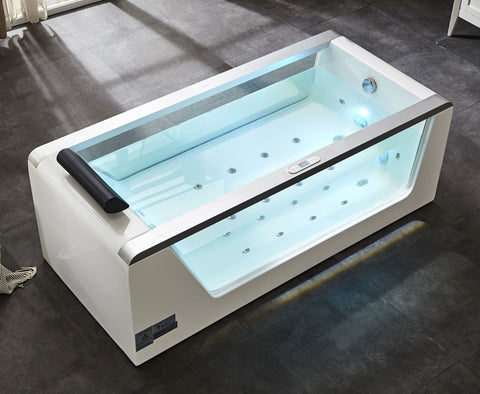 Image of EAGO AM152ETL-5 5 ft Clear Rectangular Acrylic Whirlpool Bathtub