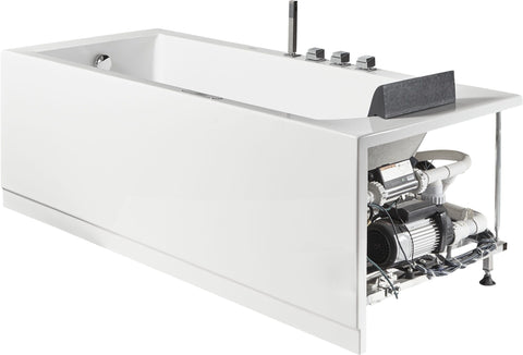 Image of EAGO AM154ETL-L5 5 ft Acrylic White Rectangular Whirlpool Bathtub w/ Fixtures