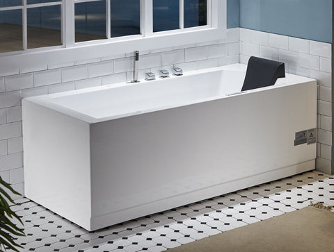 Image of EAGO AM154ETL-L5 5 ft Acrylic White Rectangular Whirlpool Bathtub w/ Fixtures
