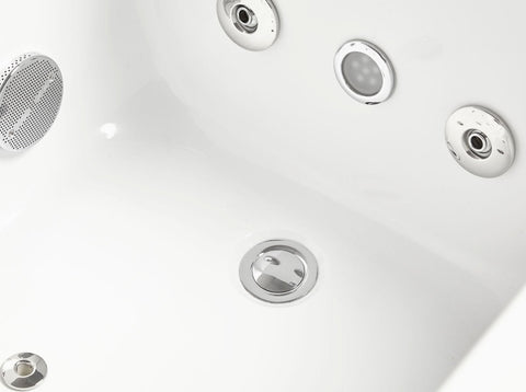 Image of EAGO AM154ETL-L6 6 ft Acrylic White Rectangular Whirlpool Tub With Fixtures
