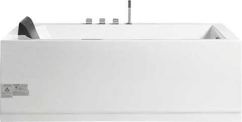 Image of EAGO AM154ETL-R6 6 ft Acrylic White Rectangular Whirlpool Tub With Fixtures