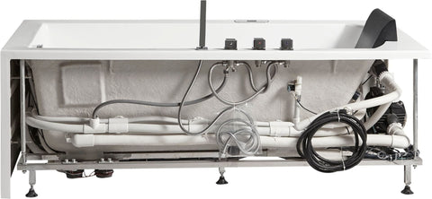 Image of EAGO AM154ETL-R6 6 ft Acrylic White Rectangular Whirlpool Tub With Fixtures