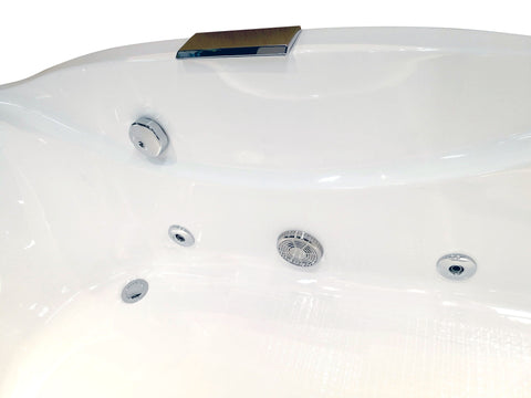 Image of EAGO AM189ETL-R 6 ft Left Drain Acrylic White Whirlpool Bathtub w/ Fixtures