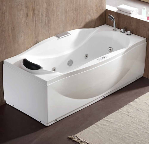Image of EAGO AM189ETL-R 6 ft Left Drain Acrylic White Whirlpool Bathtub w/ Fixtures