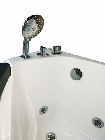 Image of EAGO AM198ETL-L 5 ft Clear Rounded Left Corner Acrylic Whirlpool Bathtub
