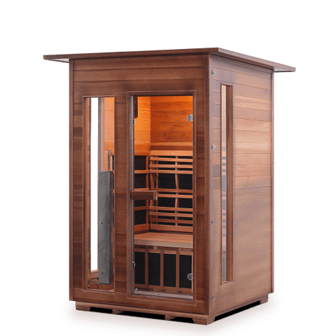 Image of Enlighten Rustic 2 Person Outdoor/Indoor Infrared Sauna