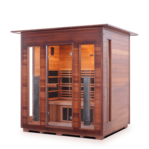 Enlighten Rustic 4 Person Outdoor/Indoor Infrared Sauna