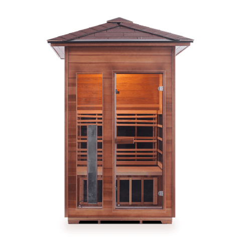 Image of Enlighten Rustic 2 Person Outdoor/Indoor Infrared Sauna