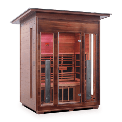 Image of Enlighten Rustic 3 Person Outdoor/Indoor Infrared Sauna