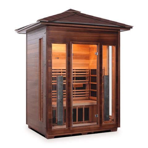 Enlighten Rustic 3 Person Outdoor/Indoor Infrared Sauna