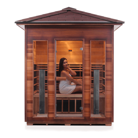 Image of Enlighten Rustic 4 Person Outdoor/Indoor Infrared Sauna