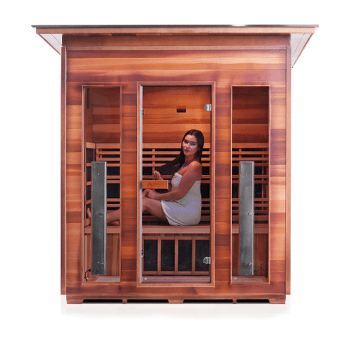 Image of Enlighten Rustic 4 Person Outdoor/Indoor Infrared Sauna