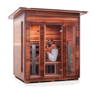 Enlighten Rustic 4 Person Outdoor/Indoor Infrared Sauna