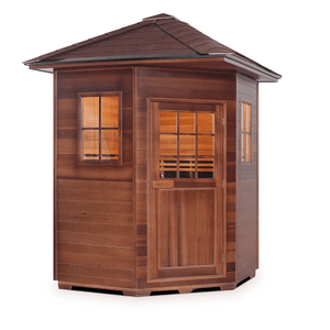Enlighten Sierra 4-Person Corner Peak Roof Full Spectrum Infrared Indoor Sauna