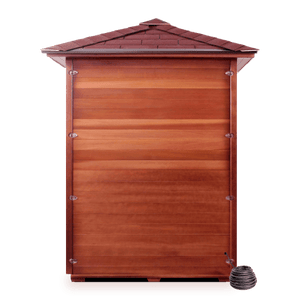 Enlighten Rustic 4-Person Corner Peak Roof Full Spectrum Infrared Indoor Sauna