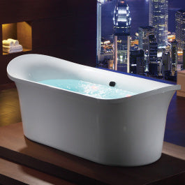 EAGO AM1900  74" White Free Standing Oval Air Bubble Bathtub