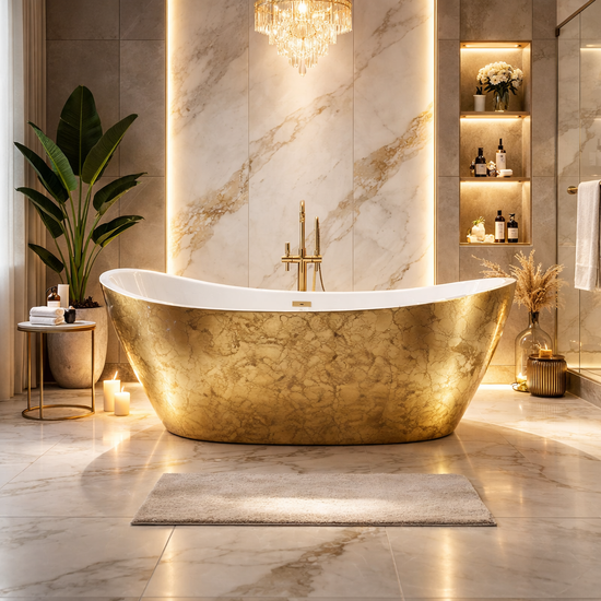 Nouh Luxury Freestanding Bathtub | Black and Gold