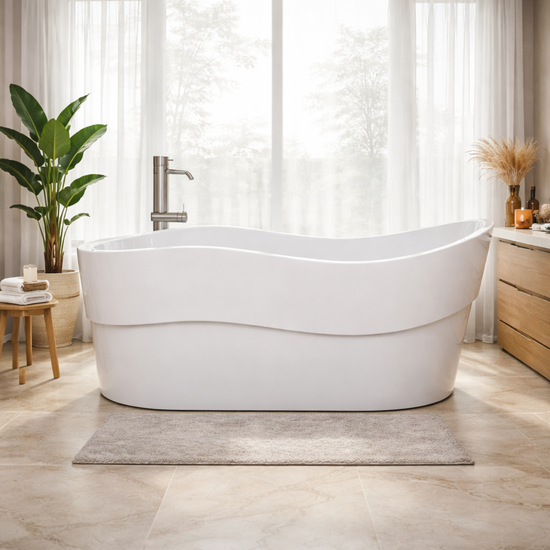 67" Freestanding Soaking Tub with Left Drain