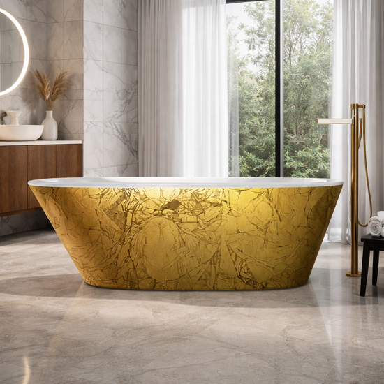 Sophia Luxury Freestanding Bathtub | Black and Gold