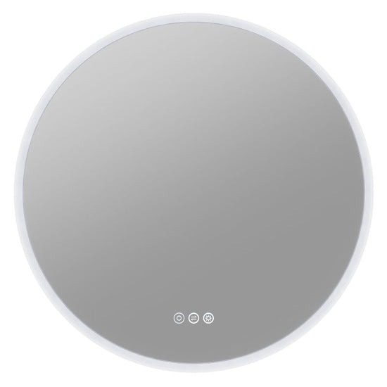 ANZZI Round LED Smart Mirror (24, 28, or 32 in. Diam.), Copper-Free, Adjustable CCT, Built-in Defogger, UL-Certified Electronics, IP44 Rated