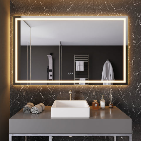 36-in. x 60-in. Frameless LED Front/Back Light Bathroom Mirror w/Defogger