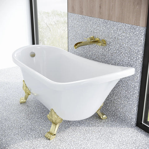 Swiss Madison Caché Single Slipper, Clawfoot Soaking Acrylic Bathtub