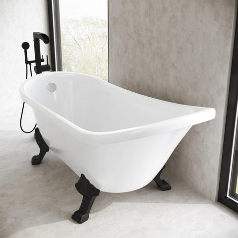 Swiss Madison Caché Single Slipper, Clawfoot Soaking Acrylic Bathtub