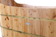 ALFI brand AB1103 59 Inch Free Standing Cedar Wood Bathtub with Bench