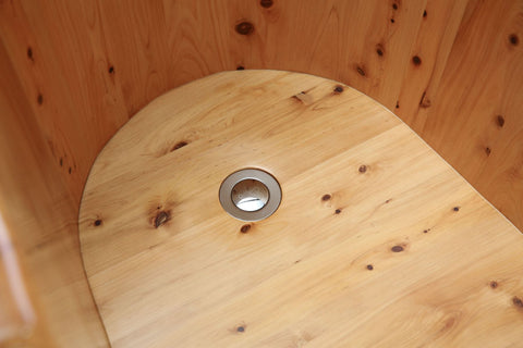 Image of ALFI brand AB1136 61'' Free Standing Cedar Wooden Bathtub with Tub Filler