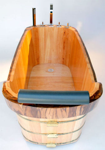 Image of ALFI brand AB1148 59'' Free Standing Wooden Bathtub with Tub Filler