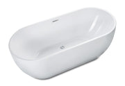 ALFI brand AB8838 59 Inch White Oval Acrylic Free Standing Soaking Bathtub