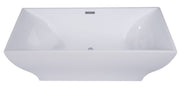 ALFI brand AB8840 67 Inch White Rectangular Acrylic Free Standing Soaking Bathtub
