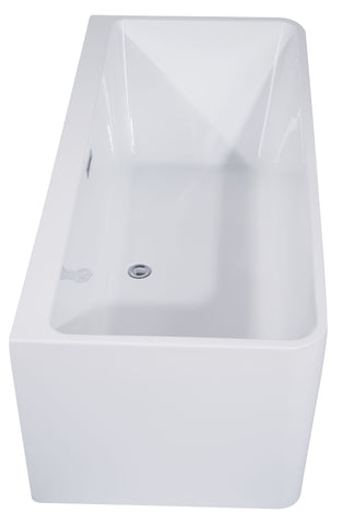 Image of ALFI brand AB8859 67 Inch White Rectangular Acrylic Free Standing Soaking Bathtub