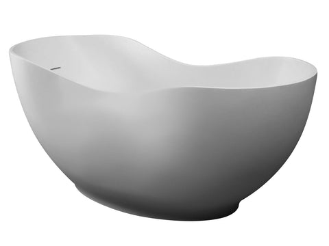 Image of ALFI brand AB9949 66" White Solid Surface Smooth Resin Soaking Bathtub