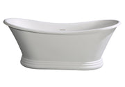 ALFI brand AB9950 67" White Matte Pedestal Solid Surface Resin Bathtub