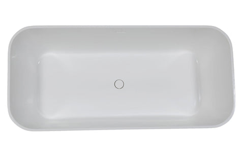 Image of ALFI brand AB9952BM 67" Black & White Matte Rectangular Solid Surface Resin Soaking Bathtub