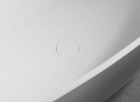 Image of ALFI brand AB9975 59" White Oval Solid Surface Resin Soaking Bathtub