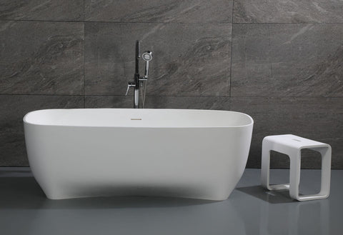 Image of ALFI brand AB9980 67" White Matte Solid Surface Resin Bathtub