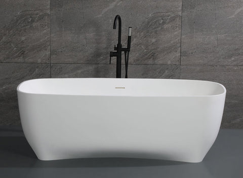 ALFI brand AB9980 67" White Matte Solid Surface Resin Bathtub