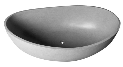 ALFI brand ABCO63TUB 63" Solid Concrete Gray Matte Oval Bathtub