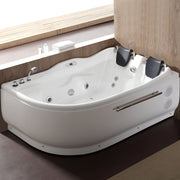 EAGO AM124ETL-L 6 ft Right Drain Corner Acrylic White Whirlpool Bathtub for Two