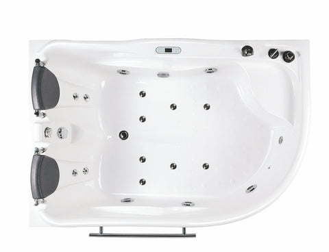 Image of EAGO AM124ETL-R 6 ft Right Corner Acrylic White Whirlpool Bathtub for Two