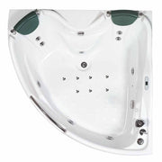 EAGO AM125ETL 5 ft Corner Acrylic White Whirlpool Bathtub for Two w/ Fixtures