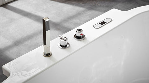 Image of EAGO AM128ETL 6 ft Acrylic White Whirlpool Bathtub With Fixtures