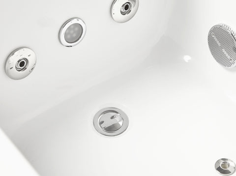 EAGO AM154ETL-L5 5 ft Acrylic White Rectangular Whirlpool Bathtub w/ Fixtures