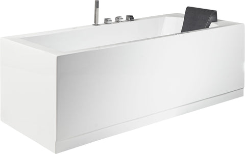 EAGO AM154ETL-L5 5 ft Acrylic White Rectangular Whirlpool Bathtub w/ Fixtures
