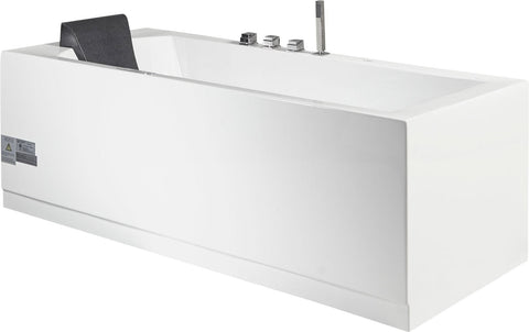 Image of EAGO AM154ETL-L6 6 ft Acrylic White Rectangular Whirlpool Tub With Fixtures