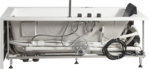 Image of EAGO AM154ETL-R5 5 ft Acrylic White Rectangular Whirlpool Bathtub w/ Fixtures