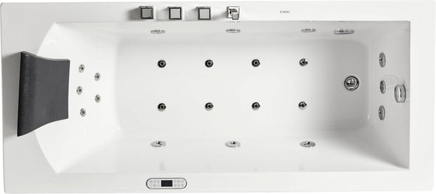 EAGO AM154ETL-L6 6 ft Acrylic White Rectangular Whirlpool Tub With Fixtures