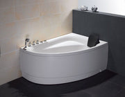 EAGO AM161-L 59" Single Person Corner White Acrylic Whirlpool Bath Tub